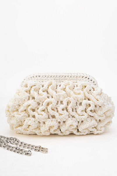 Dericlub Dericlub Women's Straw Handmade Cloud Knitted Crossbody Bag Zy 25006 White