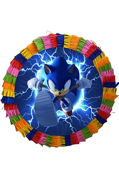 OEM Party pinata, 35 cm, multicolor, Sonic model, filling included