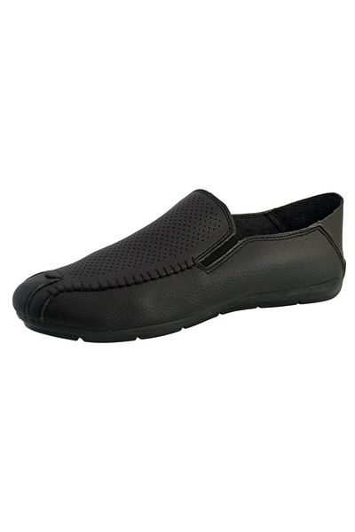 THEICONIC Men's Loafers, Black, with zipper, perforated - Corner