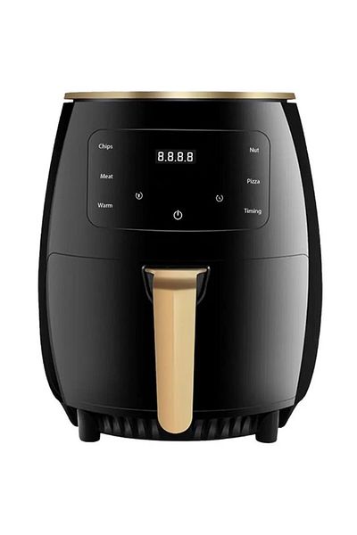 HOZRO Friteuză cu aer cald - Friteuză cu aer cald fără ulei, 2400 W, capacitate 6 L, afișaj digital, neagră