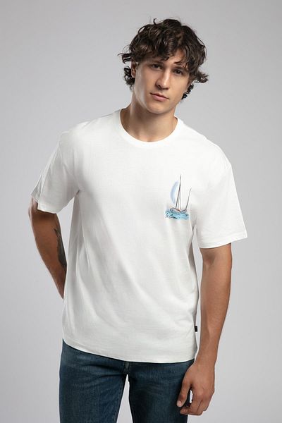 Lee Cooper Kelvin Ανδρικό T-Shirt 100% βαμβακερό O λαιμό εκρού