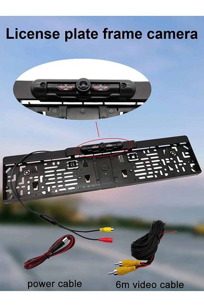 AUTOREY License Plate Holder with Car Rear View Camera with Night Vision Wide Angle 170 Degrees