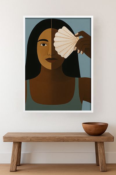 HOMEPACK Single Wooden Framed Painting One Piece Poster Painting Tk/Karina01