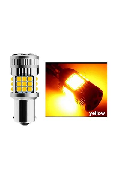 AUTOREY LED Signal Bulb PY21W BAU15S 1156 DRL Daytime Running Light 30W 2800LM Orange Color with Offset Pins