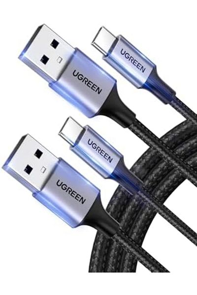 Ugreen Type C Cable (2Pack 2M), USB C Cable Nylon Braided Fast Charging USB Cord Charger Wire