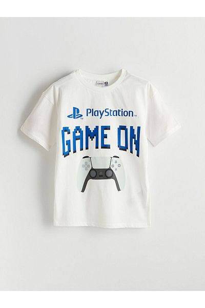 LC Waikiki Tricou pentru băiat cu imprimeu PlayStation cu gât crew de sezon nou - S5MD73Z4