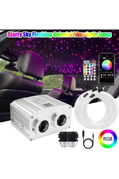 AUTOREY Fiber Optic Kit Starry Ceiling Car TWINKLE RGBW 32W 600 Wires 0.75mm and 3M length