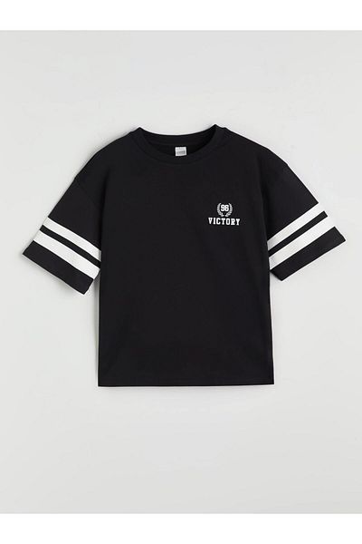 LC Waikiki Black Crew Neck Boy's T-Shirt