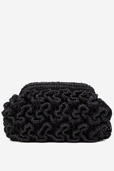 Dericlub Dericlub Women's Straw Handmade Cloud Knitted Crossbody Bag Zy 25006 Black