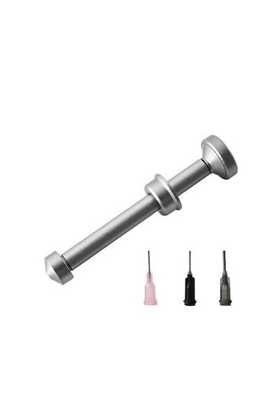 OEM Flux syringe dispenser, aluminum, gray