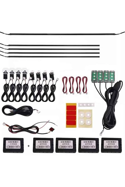 AUTOREY 18 in 1 Acrylic RGB LED Interior Ambient Lights Door Panels Dashboard Handles Floor Control Neon