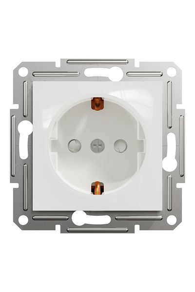 Schneider Electric Asfora White Child Proof Grounded Socket Frame Included