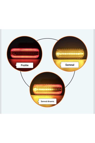 AUTOREY Set 2 semnale dinamice de poziție roșie cu LED-uri neon pentru scuter, motocicletă, bicicletă electrică 48V-60V