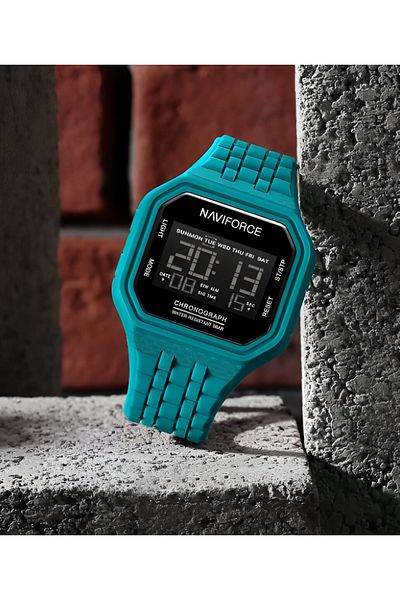Naviforce Men’s Retro Digital Sports Watch – Waterproof, TPU Band, Electronic Display