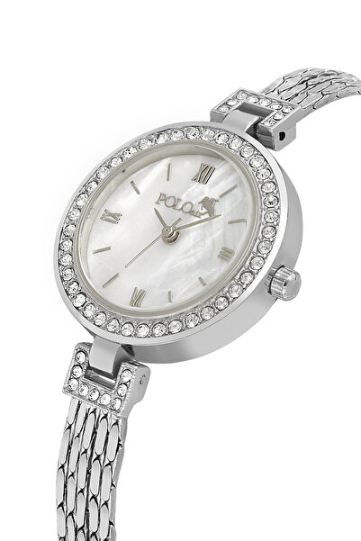Polo Air ساعة يد نسائية فاخرة ستون لون فضي PL-1548B2x