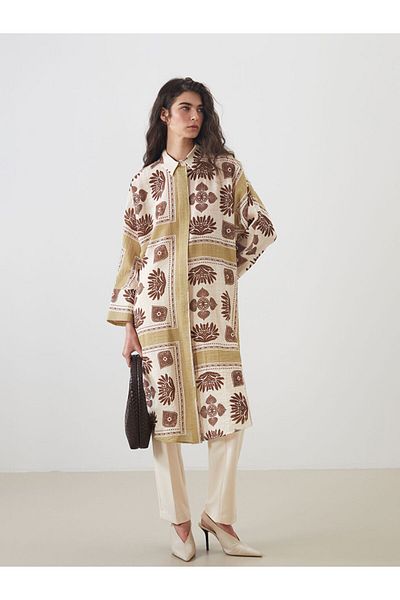 LC Waikiki New Season Patterned Oversize Women's Shirt Tunic - S5Nf79Z8