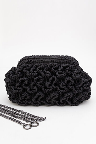Dericlub Dericlub Women's Straw Handmade Cloud Knitted Crossbody Bag Zy 25006 Black