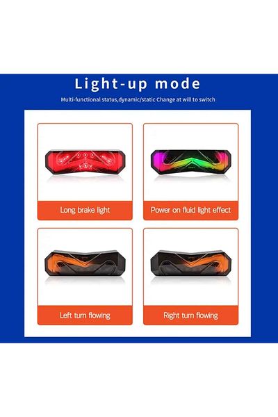 AUTOREY LED motorcycle brake light 32 LEDs 12V-80V Dynamic Yellow Signal Red Brake Light Rainbow Function