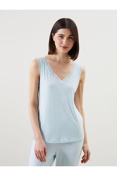 LC Waikiki Set pijamale pentru femei cu decolteu în V din noua sezon cu detaliu din dantelă - S5FM34Z8