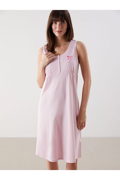 LC Waikiki New Season U Neck Bow Embroidered Maternity Nightdress - S5H897Z8