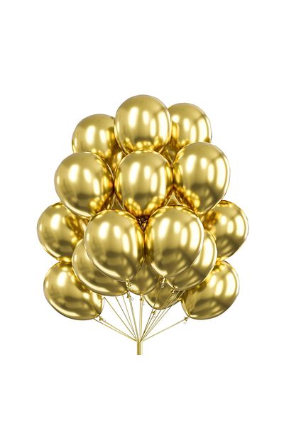 Teno Set of 50 Teno® Balloons, one size, latex, gold
