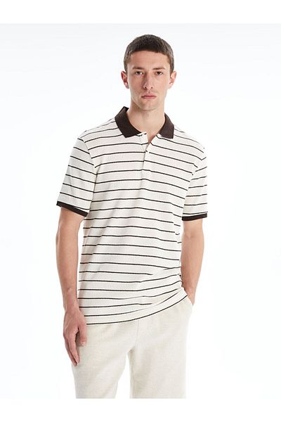 LC Waikiki New Season Polo Collar Striped Combed Cotton Men's T-Shirt - S5Ot83Z8