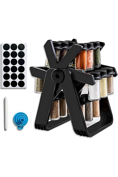 Nobrand Rotating Spice Rack from Andgogo, Organizer with Spice Jars for Cabinet, Kitchen Countertop Shelf, L