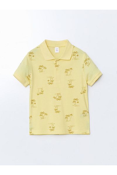 LC Waikiki New Season Polo Neck Printed Combed Cotton Baby Boy T-Shirt - S5Eo14Z1