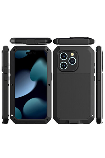 Choice معدن لهاتف iPhone 16 Pro Max أسود معدن جديد متين مضاد للانزلاق ومضاد ل...