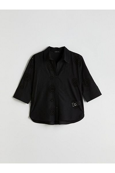 LC Waikiki Νέα σεζόν διάτρητο γυναικείο πουκάμισο Oversize - S5MD91Z8