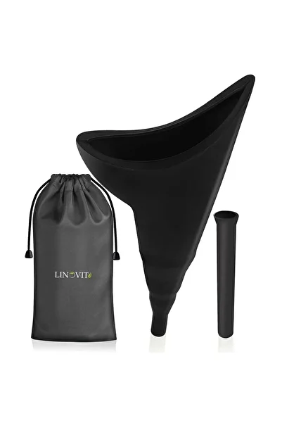 Linovit Silicone Urinal Device with Removable Extension, Black - Black