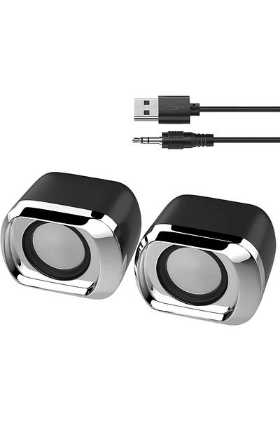 Choice black Computer Speaker - Compact and Delicate Laptop Speakers with Volume Control and 3.5 Mm Audio P