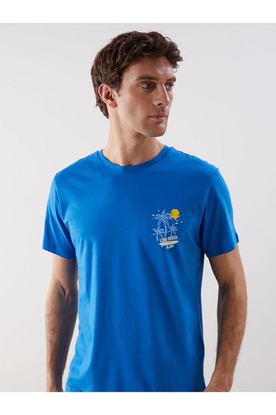 LC Waikiki Tricou pentru bărbați din bumbac pieptănat imprimat cu mânecă scurtă, sezon nou - S5K363Z8