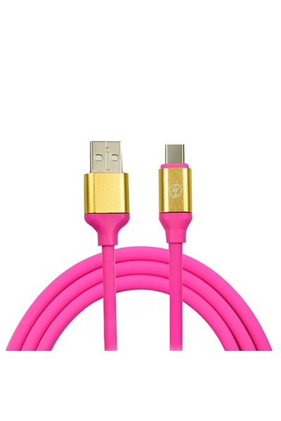 ABYZ Cablu de date și încărcare, lungime 2M, USB A la TYPE-C roz