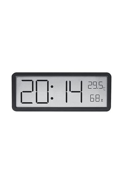 Choice Black LCD Screen Digital Wall Clock Time Temperature Humidity Time Display Electronic Clock Desktop