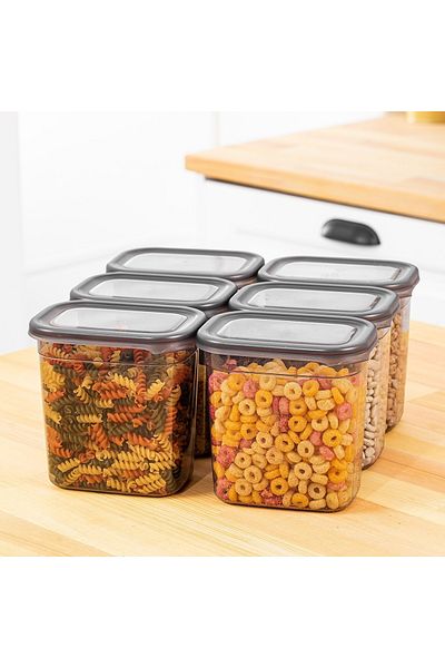 UnicUtil Set of 6 food containers, UniqueUtil, Elegant Spacious, Anthracite