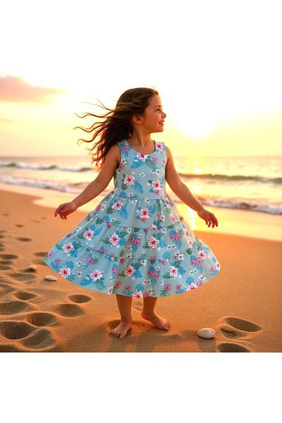 SeaBubbles Floral Girl's Dress