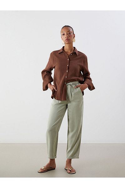 LC Waikiki Pink Textured Women's Shirt