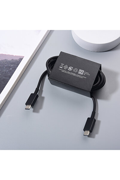 Samsung كابل شحن سريع PD أسود بطول 100 سم، بدون علبة، بقدرة 45 واط، متوافق مع...