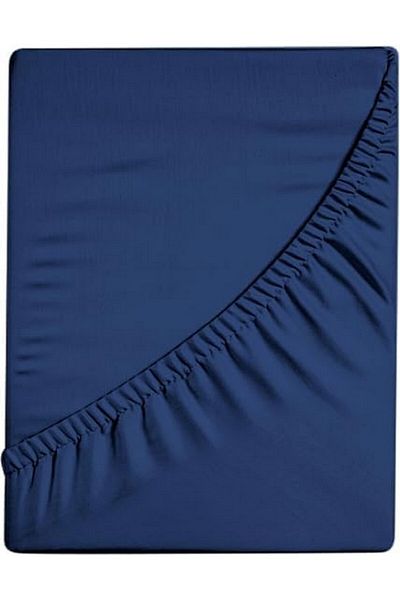 LuxClub Bed sheet, navy blue, 160X200 cm, made of 100% jersey cotton with a mattress height of 30 cm, LuxClub