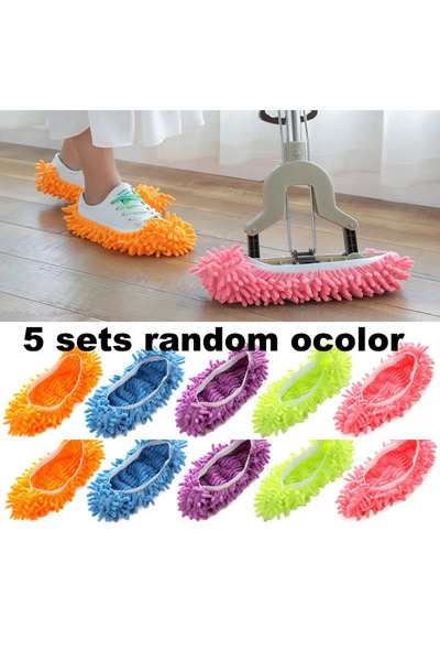 Choice 5 sets 5 Sets Floor Dust Cleaning Slippers Shoes Cleaning Cloth Lazy M...