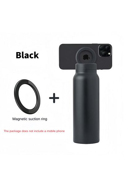 Choice 24oz Black 24 Oz Insulated Stainless Steel Sports Water Bottle With Straw Outdoor Insulated Water Mu