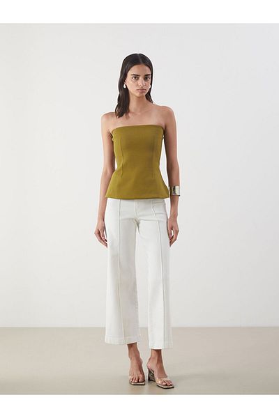 LC Waikiki Νέα σεζόν Μπλούζα Peplum με λαιμόκοψη στράπλες - S5PA96Z8