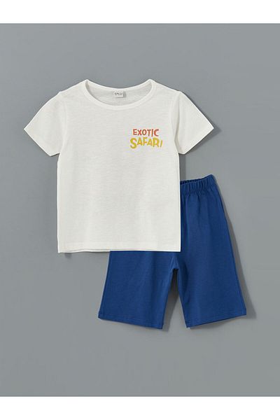 LC Waikiki New Season Crew Neck Boys' Shorts Pajama Set - S5G660Z4