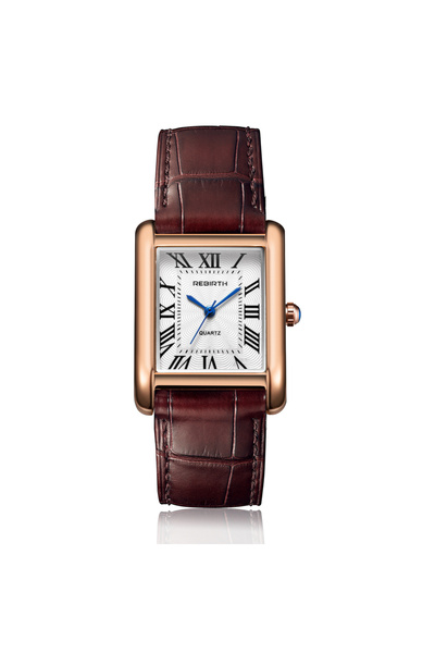 Choice ساعة مربعة صغيرة بسيطة على طراز القهوة بتصميم كلاسيكي بمقياس روماني وحركة كوارتز أدبية عصرية