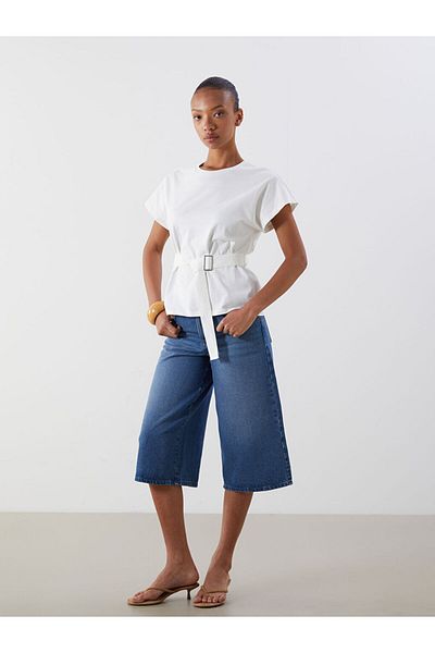 LC Waikiki New Season Crew Neck Belted Blouse - S5K570Z8