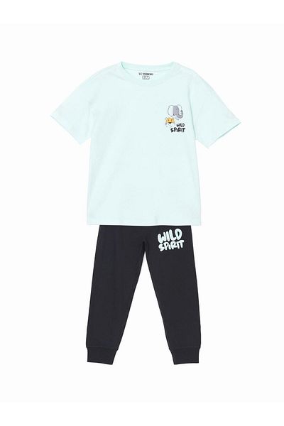 LC Waikiki New Season Crew Neck Printed Boys Pajama Set - S5Ag45Z1
