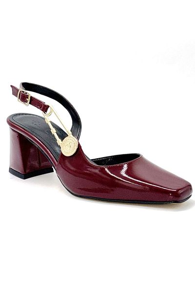 KİNDEP Kindep Closed Toe Thick Touklu Women's Shoes Claret Red
