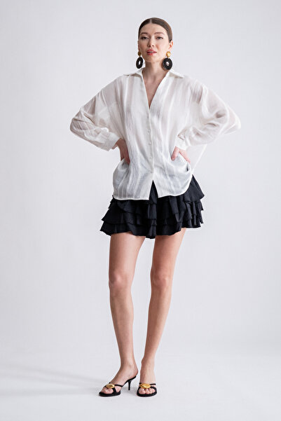 SEPANU COLLECTION Kadın Transparan İşlemeli Gömlek