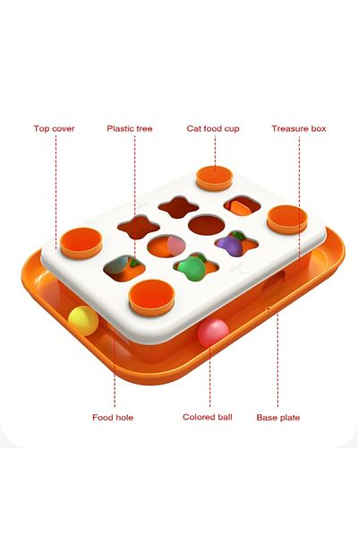 Choice Orange Cat Puzzle Toys Level 2 Slow Food Dispenser Funny Feeder Toy Kitten Balls Stimulation Treat M